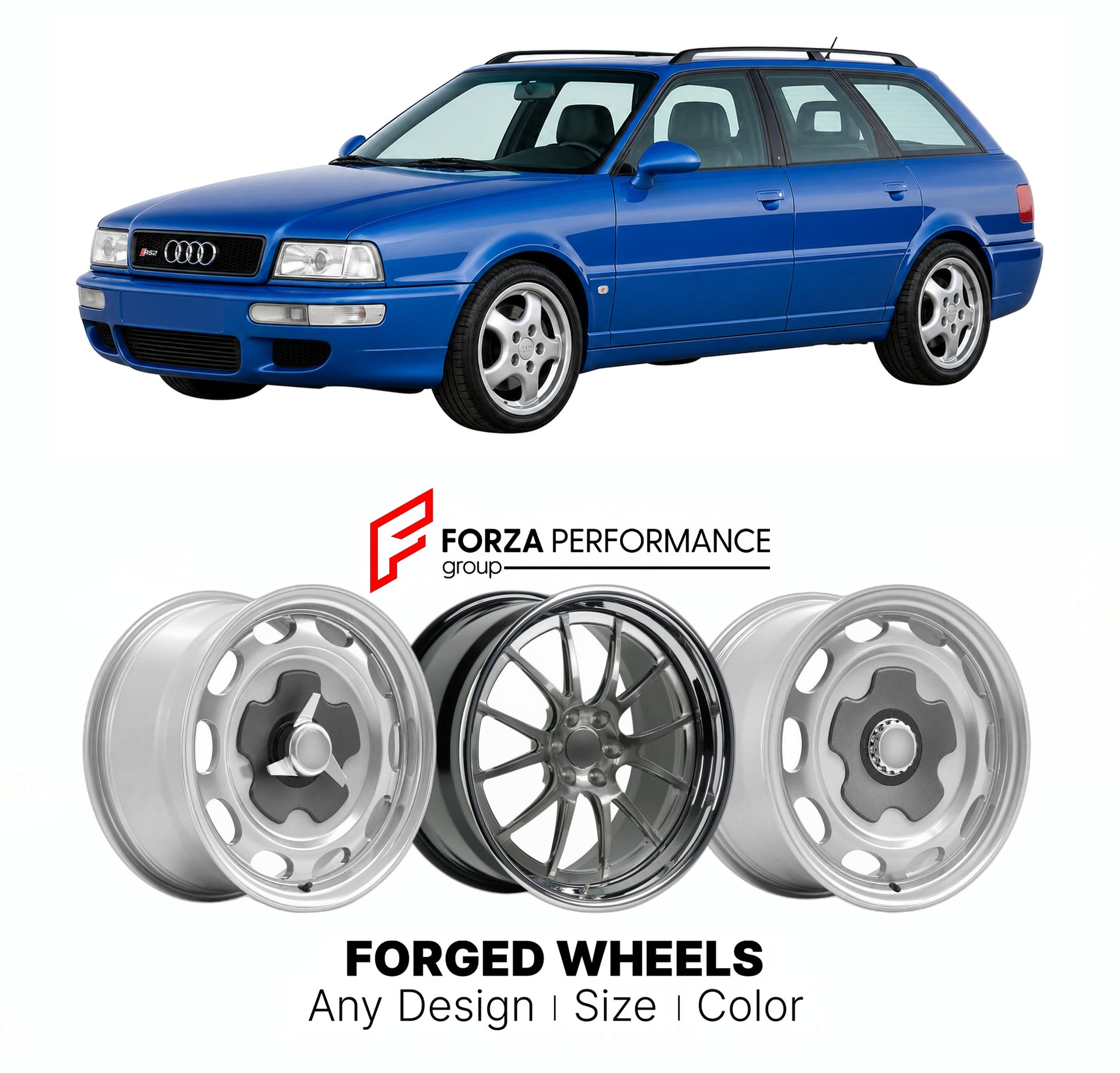 CUSTOM CLASSIC VINTAGE RESTOMOD RETRO OLD SCHOOL FORGED WHEELS RIMS for AUDI RS2 AVANT B4 1994 - 1995

Custom forged wheels for Audi RS2 Avant B4 1994 - 1995. Classic, vintage, restomod wheel designs made to order in custom sizes, offsets, colors and finishes.

We manufacture premium quality forged wheels rims for Audi RS2 Avant B4 1994 - 1995 in any design, size, color.

THIS WHEEL DESIGN CAN BE CUSTOM-MADE FOR YOUR CAR IN ANY SIZE AND COLOR OPTIONS
Available in monoblock, 2-piece, 3-piece, duoblock, beadl