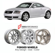 CUSTOM CLASSIC VINTAGE RESTOMOD RETRO OLD SCHOOL FORGED WHEELS RIMS for AUDI TT 8N 1999 - 2006

Custom forged wheels for Audi TT 8N 1999 - 2006. Classic, vintage, restomod wheel designs made to order in custom sizes, offsets, colors and finishes.

We manufacture premium quality forged wheels rims for Audi TT 8N 1999 - 2006 in any design, size, color.

THIS WHEEL DESIGN CAN BE CUSTOM-MADE FOR YOUR CAR IN ANY SIZE AND COLOR OPTIONS
Available in monoblock, 2-piece, 3-piece, duoblock, beadlock
3D wheel renderin