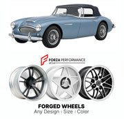 CUSTOM CLASSIC VINTAGE RESTOMOD RETRO OLD SCHOOL FORGED WHEELS RIMS for AUSTIN-HEALEY 3000 MK III 1963 - 1967

Custom forged wheels for Austin-Healey 3000 MK III 1963 - 1967. Classic, vintage, restomod wheel designs made to order in custom sizes, offsets, colors and finishes.

We manufacture premium quality forged wheels rims for Austin-Healey 3000 MK III 1963 - 1967 in any design, size, color.

THIS WHEEL DESIGN CAN BE CUSTOM-MADE FOR YOUR CAR IN ANY SIZE AND COLOR OPTIONS
Available in monoblock, 2-piece, 