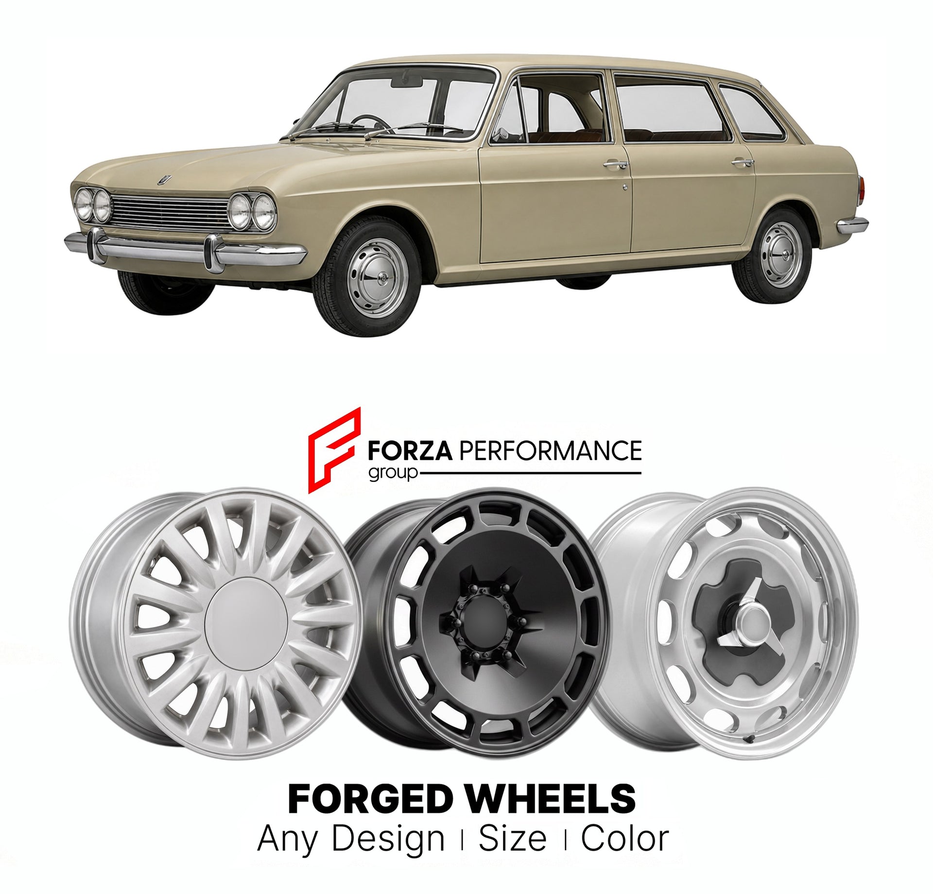 CUSTOM CLASSIC VINTAGE RESTOMOD RETRO OLD SCHOOL FORGED WHEELS RIMS for AUSTIN 1800 2200 ADO17 LANDCRAB 1964 - 1975

Custom forged wheels for Austin 1800 2200 ADO17 Landcrab 1964 - 1975. Classic, vintage, restomod wheel designs made to order in custom sizes, offsets, colors and finishes.

We manufacture premium quality forged wheels rims for Austin 1800 2200 ADO17 Landcrab 1964 - 1975 in any design, size, color.

THIS WHEEL DESIGN CAN BE CUSTOM-MADE FOR YOUR CAR IN ANY SIZE AND COLOR OPTIONS
Available in mo