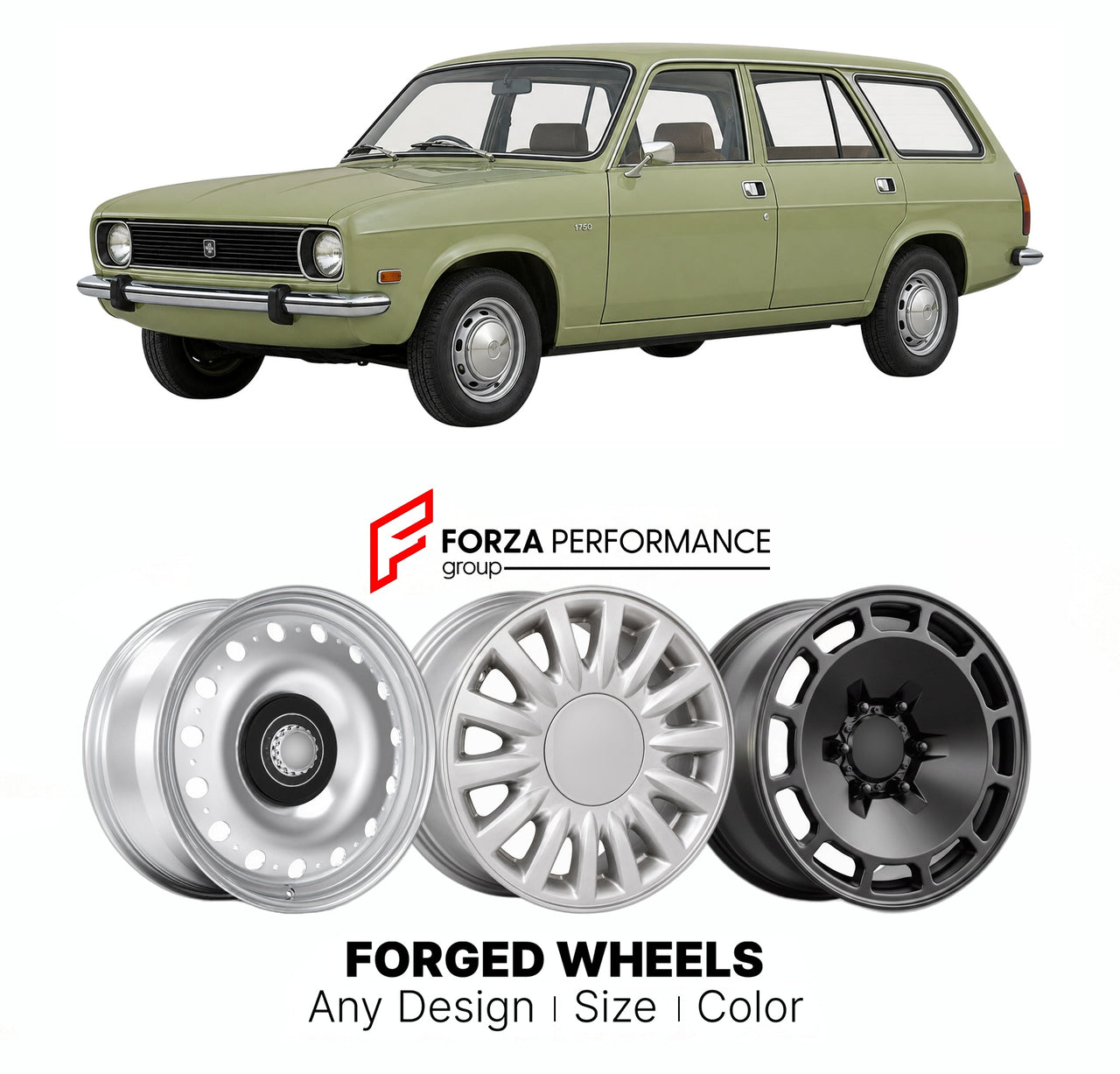 CUSTOM CLASSIC VINTAGE RESTOMOD RETRO OLD SCHOOL FORGED WHEELS RIMS for AUSTIN ALLEGRO ESTATE 1975 - 1982

Custom forged wheels for Austin Allegro Estate 1975 - 1982. Classic, vintage, restomod wheel designs made to order in custom sizes, offsets, colors and finishes.

We manufacture premium quality forged wheels rims for Austin Allegro Estate 1975 - 1982 in any design, size, color.

THIS WHEEL DESIGN CAN BE CUSTOM-MADE FOR YOUR CAR IN ANY SIZE AND COLOR OPTIONS
Available in monoblock, 2-piece, 3-piece, duo