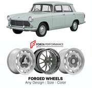 CUSTOM CLASSIC VINTAGE RESTOMOD RETRO OLD SCHOOL FORGED WHEELS RIMS for AUSTIN CAMBRIDGE A55 A60 1959 - 1969

Custom forged wheels for Austin Cambridge A55 A60 1959 - 1969. Classic, vintage, restomod wheel designs made to order in custom sizes, offsets, colors and finishes.

We manufacture premium quality forged wheels rims for Austin Cambridge A55 A60 1959 - 1969 in any design, size, color.

THIS WHEEL DESIGN CAN BE CUSTOM-MADE FOR YOUR CAR IN ANY SIZE AND COLOR OPTIONS
Available in monoblock, 2-piece, 3-p