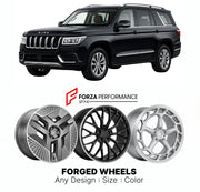 Custom forged wheels for BAIC Beijing BJ90 2019+. Made-to-order monoblock, 2-piece and 3-piece wheels in custom sizes, offsets, colors and finishes with guaranteed vehicle fitment.

We manufacture premium quality forged wheels rims for BAIC Beijing BJ90 2019+ in any design, size, color.

THIS WHEEL DESIGN CAN BE CUSTOM-MADE FOR YOUR CAR IN ANY SIZE AND COLOR OPTIONS
Available in monoblock, 2-piece, 3-piece, duoblock, beadlock
3D wheel renderings are provided according to the exact dimensions and specificati