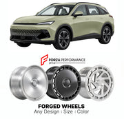 Custom forged wheels for BAIC Beijing X55 2022+. Made-to-order monoblock, 2-piece and 3-piece wheels in custom sizes, offsets, colors and finishes with guaranteed vehicle fitment.

We manufacture premium quality forged wheels rims for BAIC Beijing X55 2022+ in any design, size, color.

THIS WHEEL DESIGN CAN BE CUSTOM-MADE FOR YOUR CAR IN ANY SIZE AND COLOR OPTIONS
Available in monoblock, 2-piece, 3-piece, duoblock, beadlock
3D wheel renderings are provided according to the exact dimensions and specification