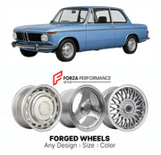 CUSTOM CLASSIC VINTAGE RESTOMOD RETRO OLD SCHOOL FORGED WHEELS RIMS for BMW 02 SERIES 1602 1966 - 1975

Custom forged wheels for BMW 02 Series 1602 1966 - 1975. Classic, vintage, restomod wheel designs made to order in custom sizes, offsets, colors and finishes.

We manufacture premium quality forged wheels rims for BMW 02 Series 1602 1966 - 1975 in any design, size, color.

THIS WHEEL DESIGN CAN BE CUSTOM-MADE FOR YOUR CAR IN ANY SIZE AND COLOR OPTIONS
Available in monoblock, 2-piece, 3-piece, duoblock, be