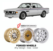 CUSTOM CLASSIC VINTAGE RESTOMOD RETRO OLD SCHOOL FORGED WHEELS RIMS for BMW 3.0 CSL E9 1971 - 1975

Custom forged wheels for BMW 3.0 CSL E9 1971 - 1975. Classic, vintage, restomod wheel designs made to order in custom sizes, offsets, colors and finishes.

We manufacture premium quality forged wheels rims for BMW 3.0 CSL E9 1971 - 1975 in any design, size, color.

THIS WHEEL DESIGN CAN BE CUSTOM-MADE FOR YOUR CAR IN ANY SIZE AND COLOR OPTIONS
Available in monoblock, 2-piece, 3-piece, duoblock, beadlock
3D wh
