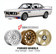 CUSTOM CLASSIC VINTAGE RESTOMOD RETRO OLD SCHOOL FORGED WHEELS RIMS for BMW 3.0 CSL E9 HOMOLOGATION SPECIAL 1972 - 1975

Custom forged wheels for BMW 3.0 CSL E9 Homologation Special 1972 - 1975. Classic, vintage, restomod wheel designs made to order in custom sizes, offsets, colors and finishes.

We manufacture premium quality forged wheels rims for BMW 3.0 CSL E9 Homologation Special 1972 - 1975 in any design, size, color.

THIS WHEEL DESIGN CAN BE CUSTOM-MADE FOR YOUR CAR IN ANY SIZE AND COLOR OPTIONS
Ava