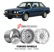 CUSTOM CLASSIC VINTAGE RESTOMOD RETRO OLD SCHOOL FORGED WHEELS RIMS for BMW 3 SERIES E30 320I 325I 1982 - 1991

Custom forged wheels for BMW 3 Series E30 320i 325i 1982 - 1991. Classic, vintage, restomod wheel designs made to order in custom sizes, offsets, colors and finishes.

We manufacture premium quality forged wheels rims for BMW 3 Series E30 320i 325i 1982 - 1991 in any design, size, color.

THIS WHEEL DESIGN CAN BE CUSTOM-MADE FOR YOUR CAR IN ANY SIZE AND COLOR OPTIONS
Available in monoblock, 2-piec