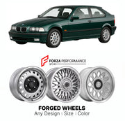 CUSTOM CLASSIC VINTAGE RESTOMOD RETRO OLD SCHOOL FORGED WHEELS RIMS for BMW 3 SERIES E36 COMPACT 1994 - 2000

Custom forged wheels for BMW 3 Series E36 Compact 1994 - 2000. Classic, vintage, restomod wheel designs made to order in custom sizes, offsets, colors and finishes.

We manufacture premium quality forged wheels rims for BMW 3 Series E36 Compact 1994 - 2000 in any design, size, color.

THIS WHEEL DESIGN CAN BE CUSTOM-MADE FOR YOUR CAR IN ANY SIZE AND COLOR OPTIONS
Available in monoblock, 2-piece, 3-p