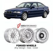 CUSTOM CLASSIC VINTAGE RESTOMOD RETRO OLD SCHOOL FORGED WHEELS RIMS for BMW 3 SERIES E46 1998 - 2006

Custom forged wheels for BMW 3 Series E46 1998 - 2006. Classic, vintage, restomod wheel designs made to order in custom sizes, offsets, colors and finishes.

We manufacture premium quality forged wheels rims for BMW 3 Series E46 1998 - 2006 in any design, size, color.

THIS WHEEL DESIGN CAN BE CUSTOM-MADE FOR YOUR CAR IN ANY SIZE AND COLOR OPTIONS
Available in monoblock, 2-piece, 3-piece, duoblock, beadlock