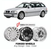 CUSTOM CLASSIC VINTAGE RESTOMOD RETRO OLD SCHOOL FORGED WHEELS RIMS for BMW 3 SERIES E46 TOURING 1999 - 2005

Custom forged wheels for BMW 3 Series E46 Touring 1999 - 2005. Classic, vintage, restomod wheel designs made to order in custom sizes, offsets, colors and finishes.

We manufacture premium quality forged wheels rims for BMW 3 Series E46 Touring 1999 - 2005 in any design, size, color.

THIS WHEEL DESIGN CAN BE CUSTOM-MADE FOR YOUR CAR IN ANY SIZE AND COLOR OPTIONS
Available in monoblock, 2-piece, 3-p