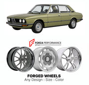 CUSTOM CLASSIC VINTAGE RESTOMOD RETRO OLD SCHOOL FORGED WHEELS RIMS for BMW 5 SERIES E12 1972 - 1981

Custom forged wheels for BMW 5 Series E12 1972 - 1981. Classic, vintage, restomod wheel designs made to order in custom sizes, offsets, colors and finishes.

We manufacture premium quality forged wheels rims for BMW 5 Series E12 1972 - 1981 in any design, size, color.

THIS WHEEL DESIGN CAN BE CUSTOM-MADE FOR YOUR CAR IN ANY SIZE AND COLOR OPTIONS
Available in monoblock, 2-piece, 3-piece, duoblock, beadlock
