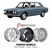 CUSTOM CLASSIC VINTAGE RESTOMOD RETRO OLD SCHOOL FORGED WHEELS RIMS for BMW 5 SERIES E12 518 520 1972 - 1981

Custom forged wheels for BMW 5 Series E12 518 520 1972 - 1981. Classic, vintage, restomod wheel designs made to order in custom sizes, offsets, colors and finishes.

We manufacture premium quality forged wheels rims for BMW 5 Series E12 518 520 1972 - 1981 in any design, size, color.

THIS WHEEL DESIGN CAN BE CUSTOM-MADE FOR YOUR CAR IN ANY SIZE AND COLOR OPTIONS
Available in monoblock, 2-piece, 3-p