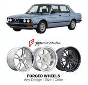CUSTOM CLASSIC VINTAGE RESTOMOD RETRO OLD SCHOOL FORGED WHEELS RIMS for BMW 5 SERIES E28 525I 528I 535I 1981 - 1988

Custom forged wheels for BMW 5 Series E28 525i 528i 535i 1981 - 1988. Classic, vintage, restomod wheel designs made to order in custom sizes, offsets, colors and finishes.

We manufacture premium quality forged wheels rims for BMW 5 Series E28 525i 528i 535i 1981 - 1988 in any design, size, color.

THIS WHEEL DESIGN CAN BE CUSTOM-MADE FOR YOUR CAR IN ANY SIZE AND COLOR OPTIONS
Available in mo