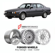 CUSTOM CLASSIC VINTAGE RESTOMOD RETRO OLD SCHOOL FORGED WHEELS RIMS for BMW 5 SERIES E34 1987 - 1996

Custom forged wheels for BMW 5 Series E34 1987 - 1996. Classic, vintage, restomod wheel designs made to order in custom sizes, offsets, colors and finishes.

We manufacture premium quality forged wheels rims for BMW 5 Series E34 1987 - 1996 in any design, size, color.

THIS WHEEL DESIGN CAN BE CUSTOM-MADE FOR YOUR CAR IN ANY SIZE AND COLOR OPTIONS
Available in monoblock, 2-piece, 3-piece, duoblock, beadlock