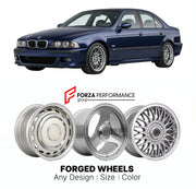 CUSTOM CLASSIC VINTAGE RESTOMOD RETRO OLD SCHOOL FORGED WHEELS RIMS for BMW 5 SERIES E39 M5 1998 - 2003

Custom forged wheels for BMW 5 Series E39 M5 1998 - 2003. Classic, vintage, restomod wheel designs made to order in custom sizes, offsets, colors and finishes.

We manufacture premium quality forged wheels rims for BMW 5 Series E39 M5 1998 - 2003 in any design, size, color.

THIS WHEEL DESIGN CAN BE CUSTOM-MADE FOR YOUR CAR IN ANY SIZE AND COLOR OPTIONS
Available in monoblock, 2-piece, 3-piece, duoblock,