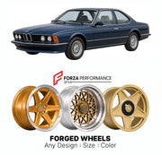 CUSTOM CLASSIC VINTAGE RESTOMOD RETRO OLD SCHOOL FORGED WHEELS RIMS for BMW 6 SERIES E24 628 CSI 1979 - 1987

Custom forged wheels for BMW 6 Series E24 628 CSi 1979 - 1987. Classic, vintage, restomod wheel designs made to order in custom sizes, offsets, colors and finishes.

We manufacture premium quality forged wheels rims for BMW 6 Series E24 628 CSi 1979 - 1987 in any design, size, color.

THIS WHEEL DESIGN CAN BE CUSTOM-MADE FOR YOUR CAR IN ANY SIZE AND COLOR OPTIONS
Available in monoblock, 2-piece, 3-p