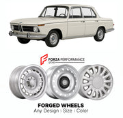 CUSTOM CLASSIC VINTAGE RESTOMOD RETRO OLD SCHOOL FORGED WHEELS RIMS for BMW NEUE KLASSE 1500 1962 - 1966

Custom forged wheels for BMW Neue Klasse 1500 1962 - 1966. Classic, vintage, restomod wheel designs made to order in custom sizes, offsets, colors and finishes.

We manufacture premium quality forged wheels rims for BMW Neue Klasse 1500 1962 - 1966 in any design, size, color.

THIS WHEEL DESIGN CAN BE CUSTOM-MADE FOR YOUR CAR IN ANY SIZE AND COLOR OPTIONS
Available in monoblock, 2-piece, 3-piece, duoblo