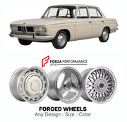 CUSTOM CLASSIC VINTAGE RESTOMOD RETRO OLD SCHOOL FORGED WHEELS RIMS for BMW NEUE KLASSE 2000 1966 - 1972

Custom forged wheels for BMW Neue Klasse 2000 1966 - 1972. Classic, vintage, restomod wheel designs made to order in custom sizes, offsets, colors and finishes.

We manufacture premium quality forged wheels rims for BMW Neue Klasse 2000 1966 - 1972 in any design, size, color.

THIS WHEEL DESIGN CAN BE CUSTOM-MADE FOR YOUR CAR IN ANY SIZE AND COLOR OPTIONS
Available in monoblock, 2-piece, 3-piece, duoblo