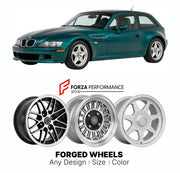 CUSTOM CLASSIC VINTAGE RESTOMOD RETRO OLD SCHOOL FORGED WHEELS RIMS for BMW Z3 COUPE E36 8 1998 - 2002

Custom forged wheels for BMW Z3 Coupe E36 8 1998 - 2002. Classic, vintage, restomod wheel designs made to order in custom sizes, offsets, colors and finishes.

We manufacture premium quality forged wheels rims for BMW Z3 Coupe E36 8 1998 - 2002 in any design, size, color.

THIS WHEEL DESIGN CAN BE CUSTOM-MADE FOR YOUR CAR IN ANY SIZE AND COLOR OPTIONS
Available in monoblock, 2-piece, 3-piece, duoblock, be