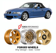 CUSTOM CLASSIC VINTAGE RESTOMOD RETRO OLD SCHOOL FORGED WHEELS RIMS for BMW Z3 E36 7 1995 - 2002

Custom forged wheels for BMW Z3 E36 7 1995 - 2002. Classic, vintage, restomod wheel designs made to order in custom sizes, offsets, colors and finishes.

We manufacture premium quality forged wheels rims for BMW Z3 E36 7 1995 - 2002 in any design, size, color.

THIS WHEEL DESIGN CAN BE CUSTOM-MADE FOR YOUR CAR IN ANY SIZE AND COLOR OPTIONS
Available in monoblock, 2-piece, 3-piece, duoblock, beadlock
3D wheel re