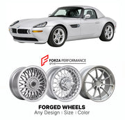 CUSTOM CLASSIC VINTAGE RESTOMOD RETRO OLD SCHOOL FORGED WHEELS RIMS for BMW Z8 E52 2000 - 2003

Custom forged wheels for BMW Z8 E52 2000 - 2003. Classic, vintage, restomod wheel designs made to order in custom sizes, offsets, colors and finishes.

We manufacture premium quality forged wheels rims for BMW Z8 E52 2000 - 2003 in any design, size, color.

THIS WHEEL DESIGN CAN BE CUSTOM-MADE FOR YOUR CAR IN ANY SIZE AND COLOR OPTIONS
Available in monoblock, 2-piece, 3-piece, duoblock, beadlock
3D wheel renderin