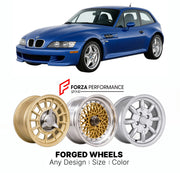 CUSTOM CLASSIC VINTAGE RESTOMOD RETRO OLD SCHOOL FORGED WHEELS RIMS for BMW Z SERIES Z3 M COUPE 1998 - 2002

Custom forged wheels for BMW Z Series Z3 M Coupe 1998 - 2002. Classic, vintage, restomod wheel designs made to order in custom sizes, offsets, colors and finishes.

We manufacture premium quality forged wheels rims for BMW Z Series Z3 M Coupe 1998 - 2002 in any design, size, color.

THIS WHEEL DESIGN CAN BE CUSTOM-MADE FOR YOUR CAR IN ANY SIZE AND COLOR OPTIONS
Available in monoblock, 2-piece, 3-piec