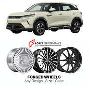Custom forged wheels for BYD Atto 2 Yuan Up 2024+. Made-to-order monoblock, 2-piece and 3-piece wheels in custom sizes, offsets, colors and finishes with guaranteed vehicle fitment.

We manufacture premium quality forged wheels rims for BYD Atto 2 Yuan Up 2024+ in any design, size, color.

THIS WHEEL DESIGN CAN BE CUSTOM-MADE FOR YOUR CAR IN ANY SIZE AND COLOR OPTIONS
Available in monoblock, 2-piece, 3-piece, duoblock, beadlock
3D wheel renderings are provided according to the exact dimensions and specifica