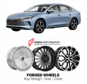 Custom forged wheels for BYD Destroyer 05 2022+. Made-to-order monoblock, 2-piece and 3-piece wheels in custom sizes, offsets, colors and finishes with guaranteed vehicle fitment.

We manufacture premium quality forged wheels rims for BYD Destroyer 05 2022+ in any design, size, color.

THIS WHEEL DESIGN CAN BE CUSTOM-MADE FOR YOUR CAR IN ANY SIZE AND COLOR OPTIONS
Available in monoblock, 2-piece, 3-piece, duoblock, beadlock
3D wheel renderings are provided according to the exact dimensions and specification
