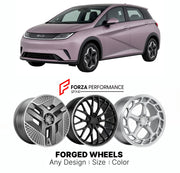 Custom forged wheels for BYD Dolphin 2021+. Made-to-order monoblock, 2-piece and 3-piece wheels in custom sizes, offsets, colors and finishes with guaranteed vehicle fitment.

We manufacture premium quality forged wheels rims for BYD Dolphin 2021+ in any design, size, color.

THIS WHEEL DESIGN CAN BE CUSTOM-MADE FOR YOUR CAR IN ANY SIZE AND COLOR OPTIONS
Available in monoblock, 2-piece, 3-piece, duoblock, beadlock
3D wheel renderings are provided according to the exact dimensions and specifications requeste
