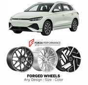 Custom forged wheels for BYD E2 2023+. Made-to-order monoblock, 2-piece and 3-piece wheels in custom sizes, offsets, colors and finishes with guaranteed vehicle fitment.

We manufacture premium quality forged wheels rims for BYD E2 2023+ in any design, size, color.

THIS WHEEL DESIGN CAN BE CUSTOM-MADE FOR YOUR CAR IN ANY SIZE AND COLOR OPTIONS
Available in monoblock, 2-piece, 3-piece, duoblock, beadlock
3D wheel renderings are provided according to the exact dimensions and specifications requested by the c