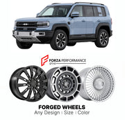 Custom forged wheels for BYD Fangchengbao Bao 5 Leopard 5 2023+. Made-to-order monoblock, 2-piece and 3-piece wheels in custom sizes, offsets, colors and finishes with guaranteed vehicle fitment.

We manufacture premium quality forged wheels rims for BYD Fangchengbao Bao 5 Leopard 5 2023+ in any design, size, color.

THIS WHEEL DESIGN CAN BE CUSTOM-MADE FOR YOUR CAR IN ANY SIZE AND COLOR OPTIONS
Available in monoblock, 2-piece, 3-piece, duoblock, beadlock
3D wheel renderings are provided according to the ex