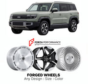 Custom forged wheels for BYD Fangchengbao Tai Bao 3 2025+. Made-to-order monoblock, 2-piece and 3-piece wheels in custom sizes, offsets, colors and finishes with guaranteed vehicle fitment.

We manufacture premium quality forged wheels rims for BYD Fangchengbao Tai Bao 3 2025+ in any design, size, color.

THIS WHEEL DESIGN CAN BE CUSTOM-MADE FOR YOUR CAR IN ANY SIZE AND COLOR OPTIONS
Available in monoblock, 2-piece, 3-piece, duoblock, beadlock
3D wheel renderings are provided according to the exact dimensio