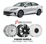 Custom forged wheels for BYD Qin L Seal 06 DM-i 2024+. Made-to-order monoblock, 2-piece and 3-piece wheels in custom sizes, offsets, colors and finishes with guaranteed vehicle fitment.

We manufacture premium quality forged wheels rims for BYD Qin L Seal 06 DM-i 2024+ in any design, size, color.

THIS WHEEL DESIGN CAN BE CUSTOM-MADE FOR YOUR CAR IN ANY SIZE AND COLOR OPTIONS
Available in monoblock, 2-piece, 3-piece, duoblock, beadlock
3D wheel renderings are provided according to the exact dimensions and s