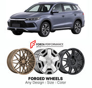 Custom forged wheels for BYD Song Pro DM-i 2021+. Made-to-order monoblock, 2-piece and 3-piece wheels in custom sizes, offsets, colors and finishes with guaranteed vehicle fitment.

We manufacture premium quality forged wheels rims for BYD Song Pro DM-i 2021+ in any design, size, color.

THIS WHEEL DESIGN CAN BE CUSTOM-MADE FOR YOUR CAR IN ANY SIZE AND COLOR OPTIONS
Available in monoblock, 2-piece, 3-piece, duoblock, beadlock
3D wheel renderings are provided according to the exact dimensions and specificati