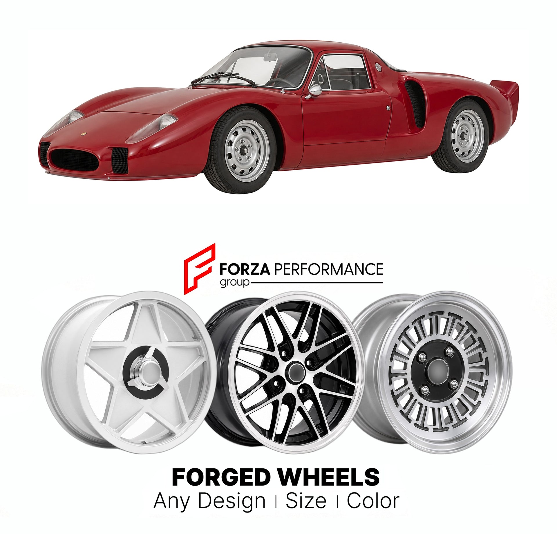 CUSTOM CLASSIC VINTAGE RESTOMOD RETRO OLD SCHOOL FORGED WHEELS RIMS for BANDINI 1000 V 1970 - 1972

Custom forged wheels for Bandini 1000 V 1970 - 1972. Classic, vintage, restomod wheel designs made to order in custom sizes, offsets, colors and finishes.

We manufacture premium quality forged wheels rims for Bandini 1000 V 1970 - 1972 in any design, size, color.

THIS WHEEL DESIGN CAN BE CUSTOM-MADE FOR YOUR CAR IN ANY SIZE AND COLOR OPTIONS
Available in monoblock, 2-piece, 3-piece, duoblock, beadlock
3D wh