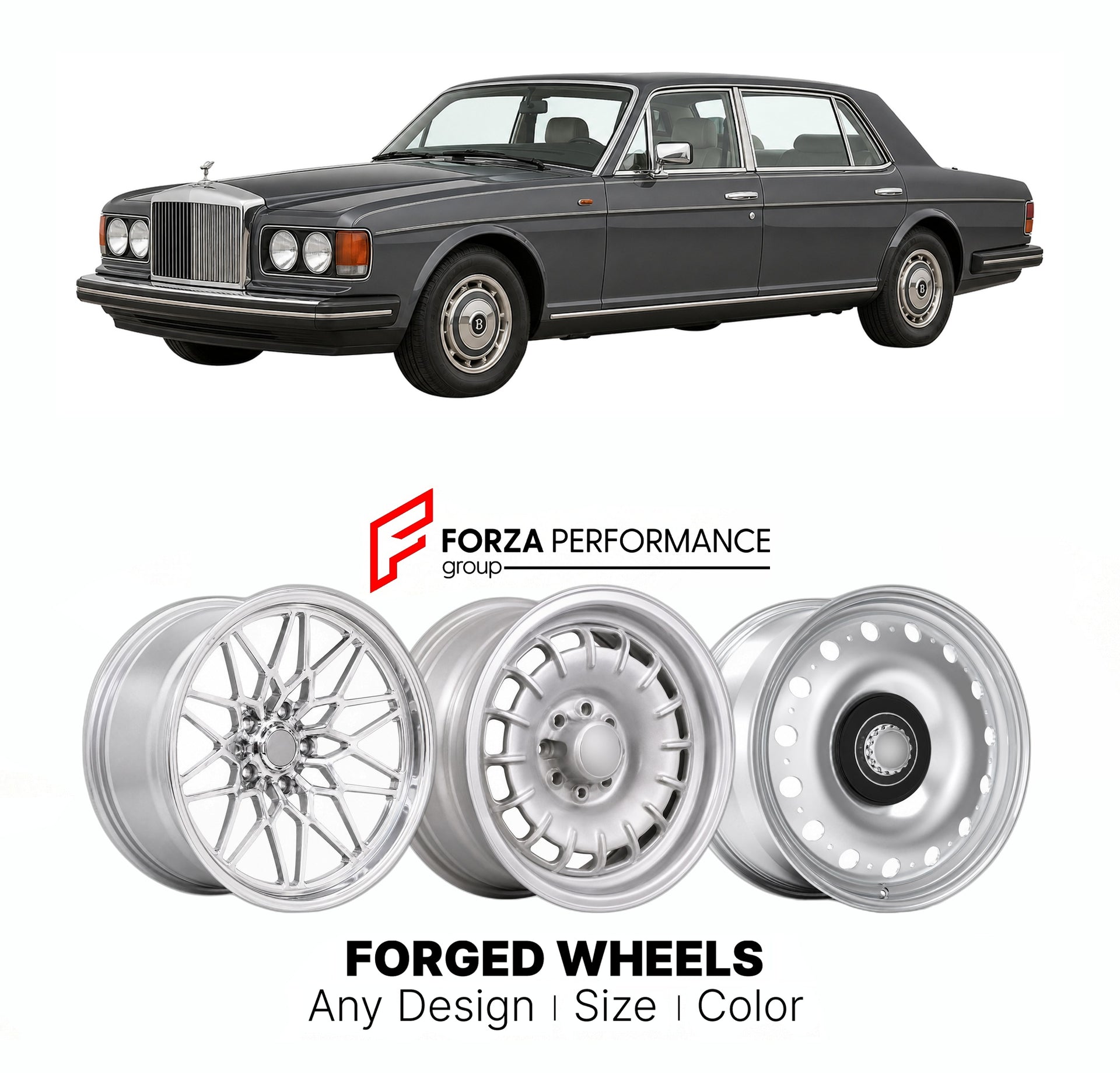 CUSTOM CLASSIC VINTAGE RESTOMOD RETRO OLD SCHOOL FORGED WHEELS RIMS for BENTLEY EIGHT 1984 - 1992

Custom forged wheels for Bentley Eight 1984 - 1992. Classic, vintage, restomod wheel designs made to order in custom sizes, offsets, colors and finishes.

We manufacture premium quality forged wheels rims for Bentley Eight 1984 - 1992 in any design, size, color.

THIS WHEEL DESIGN CAN BE CUSTOM-MADE FOR YOUR CAR IN ANY SIZE AND COLOR OPTIONS
Available in monoblock, 2-piece, 3-piece, duoblock, beadlock
3D wheel