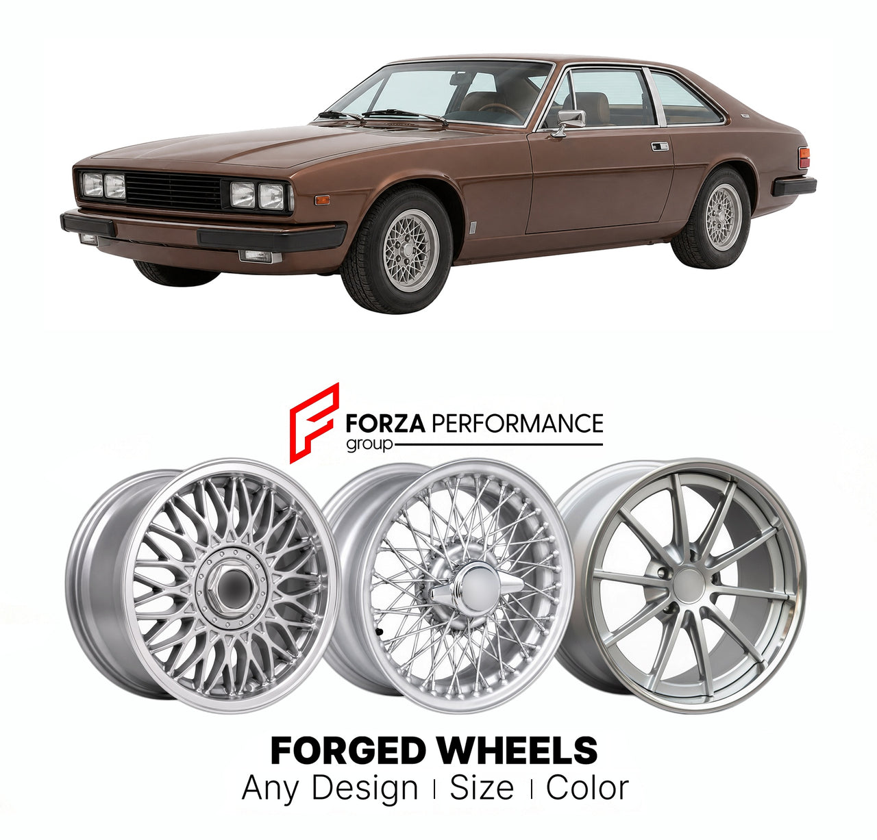 CUSTOM CLASSIC VINTAGE RESTOMOD RETRO OLD SCHOOL FORGED WHEELS RIMS for BITTER SC SENATOR 1979 - 1989

Custom forged wheels for Bitter SC Senator 1979 - 1989. Classic, vintage, restomod wheel designs made to order in custom sizes, offsets, colors and finishes.

We manufacture premium quality forged wheels rims for Bitter SC Senator 1979 - 1989 in any design, size, color.

THIS WHEEL DESIGN CAN BE CUSTOM-MADE FOR YOUR CAR IN ANY SIZE AND COLOR OPTIONS
Available in monoblock, 2-piece, 3-piece, duoblock, beadl