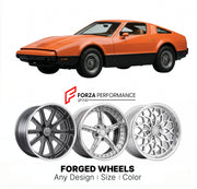CUSTOM CLASSIC VINTAGE RESTOMOD RETRO OLD SCHOOL FORGED WHEELS RIMS for BRICKLIN SV-1 1974 - 1975
Custom forged wheels for classic American muscle cars. Ideal for restomod builds, vintage restorations, and show cars. Deep dish and retro styling available.

We manufacture premium quality forged wheels rims for Bricklin SV-1 1974 - 1975 in any design, size, color.

THIS WHEEL DESIGN CAN BE CUSTOM-MADE FOR YOUR CAR IN ANY SIZE AND COLOR OPTIONS
Available in monoblock, 2-piece, 3-piece, duoblock, beadlock
3D wh