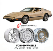 CUSTOM CLASSIC VINTAGE RESTOMOD RETRO OLD SCHOOL FORGED WHEELS RIMS for BRICKLIN SV-2 1976 - 1976
Custom forged wheels for classic American muscle cars. Ideal for restomod builds, vintage restorations, and show cars. Deep dish and retro styling available.

We manufacture premium quality forged wheels rims for Bricklin SV-2 1976 - 1976 in any design, size, color.

THIS WHEEL DESIGN CAN BE CUSTOM-MADE FOR YOUR CAR IN ANY SIZE AND COLOR OPTIONS
Available in monoblock, 2-piece, 3-piece, duoblock, beadlock
3D wh