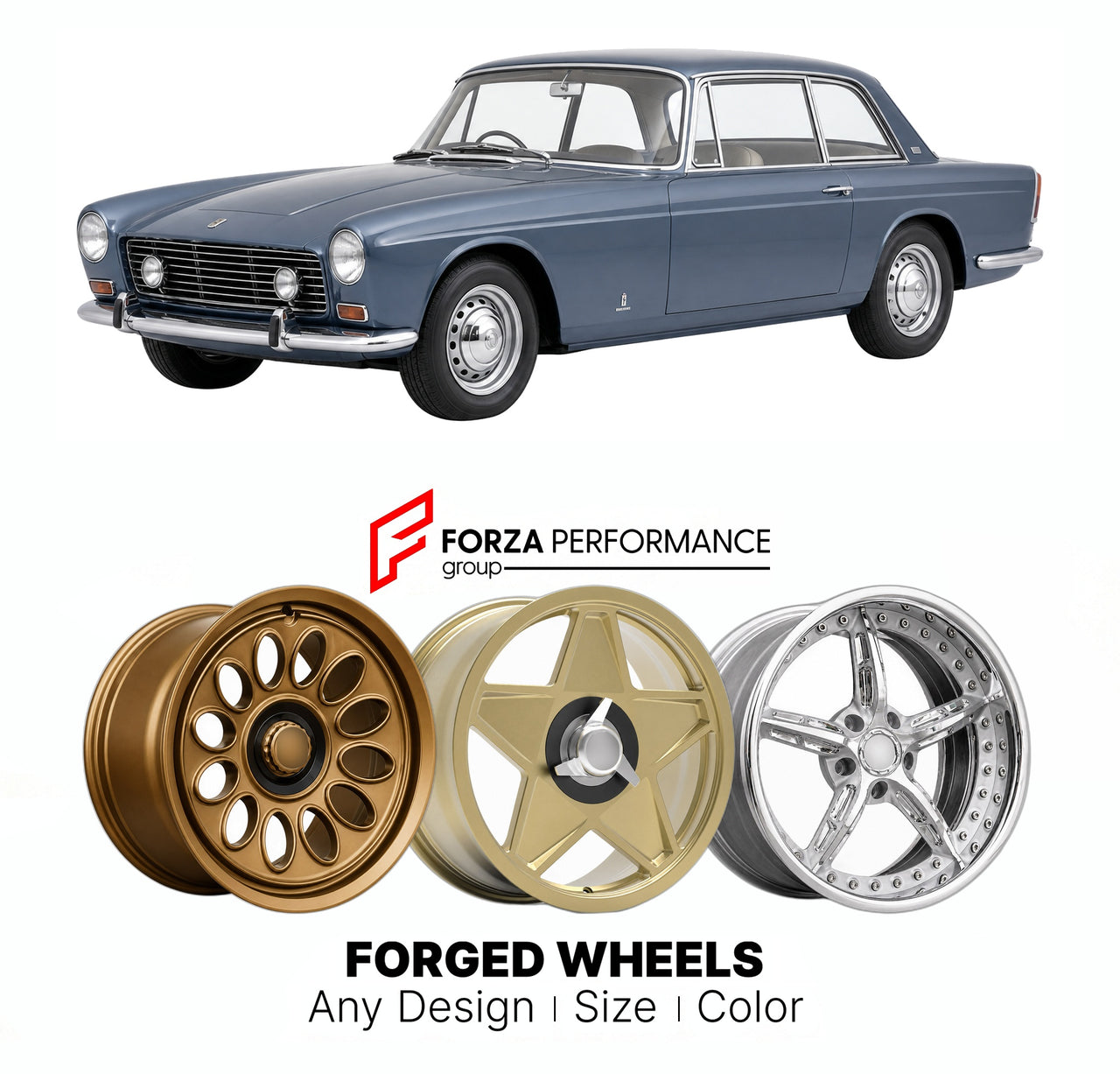 CUSTOM CLASSIC VINTAGE RESTOMOD RETRO OLD SCHOOL FORGED WHEELS RIMS for BRISTOL 408 1963 - 1966

Custom forged wheels for Bristol 408 1963 - 1966. Classic, vintage, restomod wheel designs made to order in custom sizes, offsets, colors and finishes.

We manufacture premium quality forged wheels rims for Bristol 408 1963 - 1966 in any design, size, color.

THIS WHEEL DESIGN CAN BE CUSTOM-MADE FOR YOUR CAR IN ANY SIZE AND COLOR OPTIONS
Available in monoblock, 2-piece, 3-piece, duoblock, beadlock
3D wheel rende