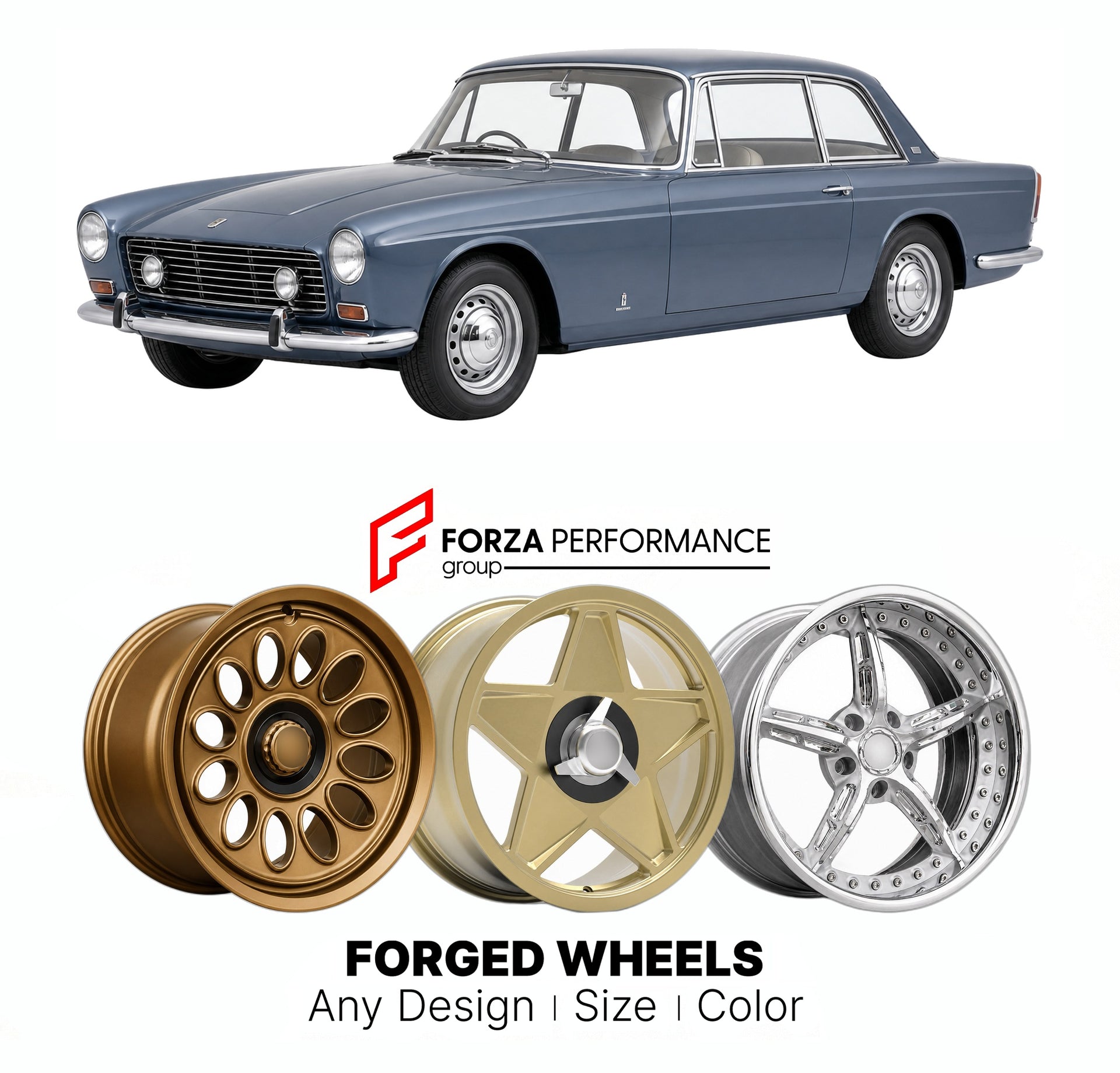 CUSTOM CLASSIC VINTAGE RESTOMOD RETRO OLD SCHOOL FORGED WHEELS RIMS for BRISTOL 408 1963 - 1966

Custom forged wheels for Bristol 408 1963 - 1966. Classic, vintage, restomod wheel designs made to order in custom sizes, offsets, colors and finishes.

We manufacture premium quality forged wheels rims for Bristol 408 1963 - 1966 in any design, size, color.

THIS WHEEL DESIGN CAN BE CUSTOM-MADE FOR YOUR CAR IN ANY SIZE AND COLOR OPTIONS
Available in monoblock, 2-piece, 3-piece, duoblock, beadlock
3D wheel rende