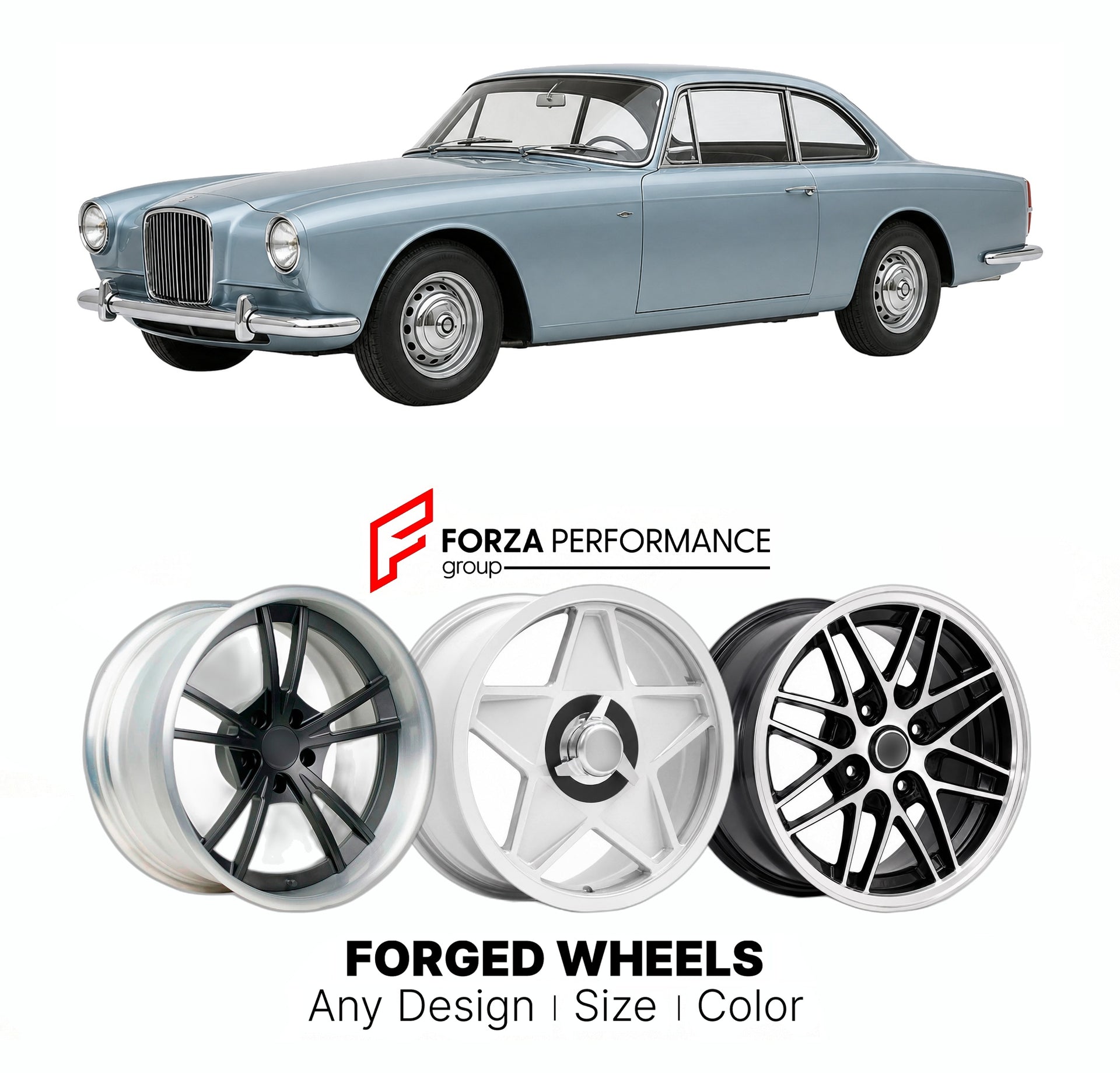 CUSTOM CLASSIC VINTAGE RESTOMOD RETRO OLD SCHOOL FORGED WHEELS RIMS for BRISTOL 409 1965 - 1967

Custom forged wheels for Bristol 409 1965 - 1967. Classic, vintage, restomod wheel designs made to order in custom sizes, offsets, colors and finishes.

We manufacture premium quality forged wheels rims for Bristol 409 1965 - 1967 in any design, size, color.

THIS WHEEL DESIGN CAN BE CUSTOM-MADE FOR YOUR CAR IN ANY SIZE AND COLOR OPTIONS
Available in monoblock, 2-piece, 3-piece, duoblock, beadlock
3D wheel rende