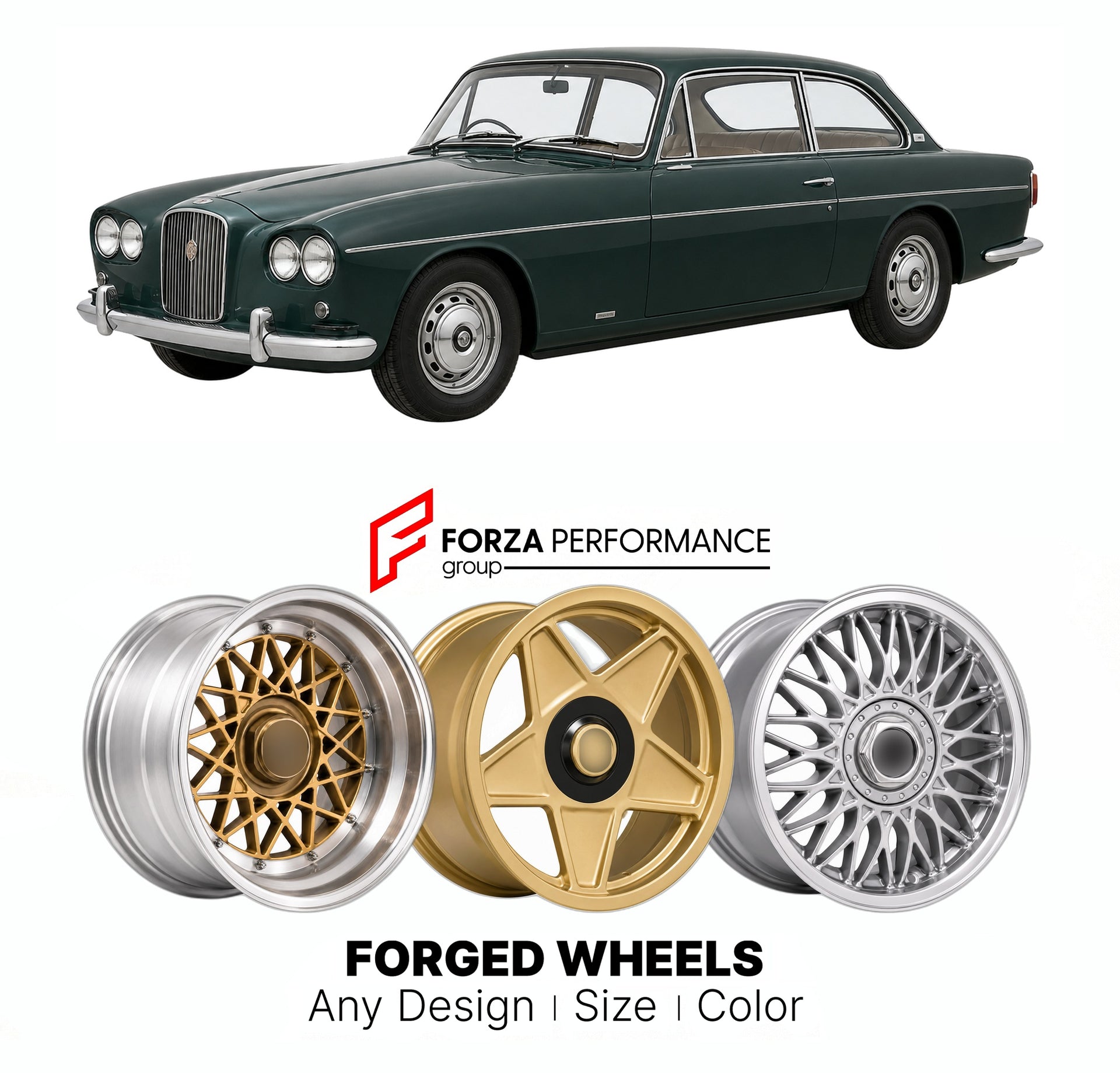 CUSTOM CLASSIC VINTAGE RESTOMOD RETRO OLD SCHOOL FORGED WHEELS RIMS for BRISTOL 411 1969 - 1976

Custom forged wheels for Bristol 411 1969 - 1976. Classic, vintage, restomod wheel designs made to order in custom sizes, offsets, colors and finishes.

We manufacture premium quality forged wheels rims for Bristol 411 1969 - 1976 in any design, size, color.

THIS WHEEL DESIGN CAN BE CUSTOM-MADE FOR YOUR CAR IN ANY SIZE AND COLOR OPTIONS
Available in monoblock, 2-piece, 3-piece, duoblock, beadlock
3D wheel rende