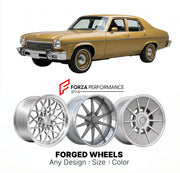 CUSTOM CLASSIC VINTAGE RESTOMOD RETRO OLD SCHOOL FORGED WHEELS RIMS for BUICK APOLLO 1973 - 1980
Custom forged wheels for classic American muscle cars. Ideal for restomod builds, vintage restorations, and show cars. Deep dish and retro styling available.

We manufacture premium quality forged wheels rims for Buick Apollo 1973 - 1980 in any design, size, color.

THIS WHEEL DESIGN CAN BE CUSTOM-MADE FOR YOUR CAR IN ANY SIZE AND COLOR OPTIONS
Available in monoblock, 2-piece, 3-piece, duoblock, beadlock
3D whee