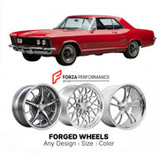 CUSTOM CLASSIC VINTAGE RESTOMOD RETRO OLD SCHOOL FORGED WHEELS RIMS for BUICK CENTURY GS 1965 - 1967
Custom forged wheels for classic American muscle cars. Ideal for restomod builds, vintage restorations, and show cars. Deep dish and retro styling available.

We manufacture premium quality forged wheels rims for Buick Century GS 1965 - 1967 in any design, size, color.

THIS WHEEL DESIGN CAN BE CUSTOM-MADE FOR YOUR CAR IN ANY SIZE AND COLOR OPTIONS
Available in monoblock, 2-piece, 3-piece, duoblock, beadlock