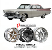 CUSTOM CLASSIC VINTAGE RESTOMOD RETRO OLD SCHOOL FORGED WHEELS RIMS for BUICK ELECTRA 1959 - 1960
Custom forged wheels for classic American muscle cars. Ideal for restomod builds, vintage restorations, and show cars. Deep dish and retro styling available.

We manufacture premium quality forged wheels rims for Buick Electra 1959 - 1960 in any design, size, color.

THIS WHEEL DESIGN CAN BE CUSTOM-MADE FOR YOUR CAR IN ANY SIZE AND COLOR OPTIONS
Available in monoblock, 2-piece, 3-piece, duoblock, beadlock
3D wh