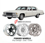 CUSTOM CLASSIC VINTAGE RESTOMOD RETRO OLD SCHOOL FORGED WHEELS RIMS for BUICK ELECTRA 1977 - 1984
Custom forged wheels for classic American muscle cars. Ideal for restomod builds, vintage restorations, and show cars. Deep dish and retro styling available.

We manufacture premium quality forged wheels rims for Buick Electra 1977 - 1984 in any design, size, color.

THIS WHEEL DESIGN CAN BE CUSTOM-MADE FOR YOUR CAR IN ANY SIZE AND COLOR OPTIONS
Available in monoblock, 2-piece, 3-piece, duoblock, beadlock
3D wh