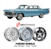 CUSTOM CLASSIC VINTAGE RESTOMOD RETRO OLD SCHOOL FORGED WHEELS RIMS for BUICK ELECTRA 225 1959 - 1960
Custom forged wheels for classic American muscle cars. Ideal for restomod builds, vintage restorations, and show cars. Deep dish and retro styling available.

We manufacture premium quality forged wheels rims for Buick Electra 225 1959 - 1960 in any design, size, color.

THIS WHEEL DESIGN CAN BE CUSTOM-MADE FOR YOUR CAR IN ANY SIZE AND COLOR OPTIONS
Available in monoblock, 2-piece, 3-piece, duoblock, beadlo