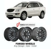 FORGED WHEELS RIMS for BUICK ENCLAVE 2008 - 2017

Custom forged wheels for Buick Enclave 2008 - 2017. Made-to-order monoblock, 2-piece and 3-piece rims in custom sizes, offsets, colors and finishes with guaranteed fitment.

We manufacture premium quality forged wheels rims for Buick Enclave 2008 - 2017 in any design, size, color.

THIS WHEEL DESIGN CAN BE CUSTOM-MADE FOR YOUR CAR IN ANY SIZE AND COLOR OPTIONS
Available in monoblock, 2-piece, 3-piece, duoblock, beadlock
3D wheel renderings are provided accor